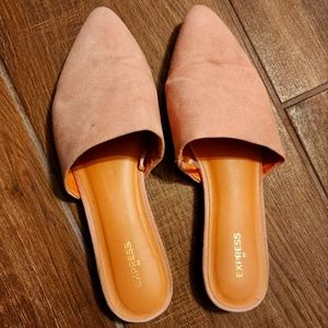 Express Light Pink Suede Slide Loafer - Size 7